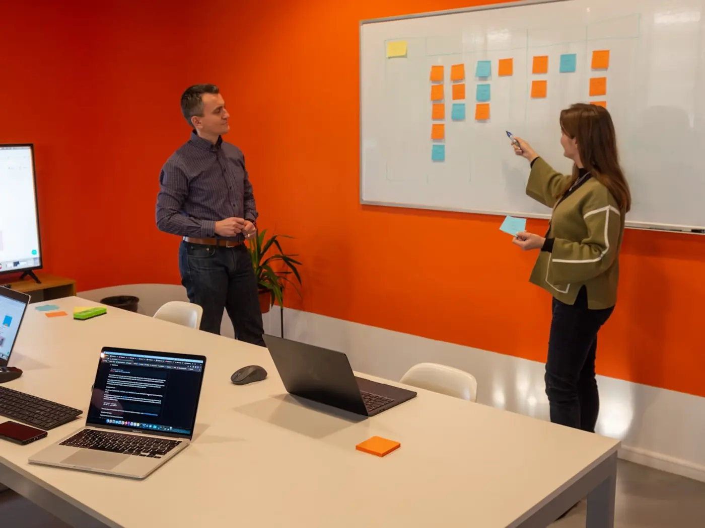 Professional reviewing organisational information and priorities